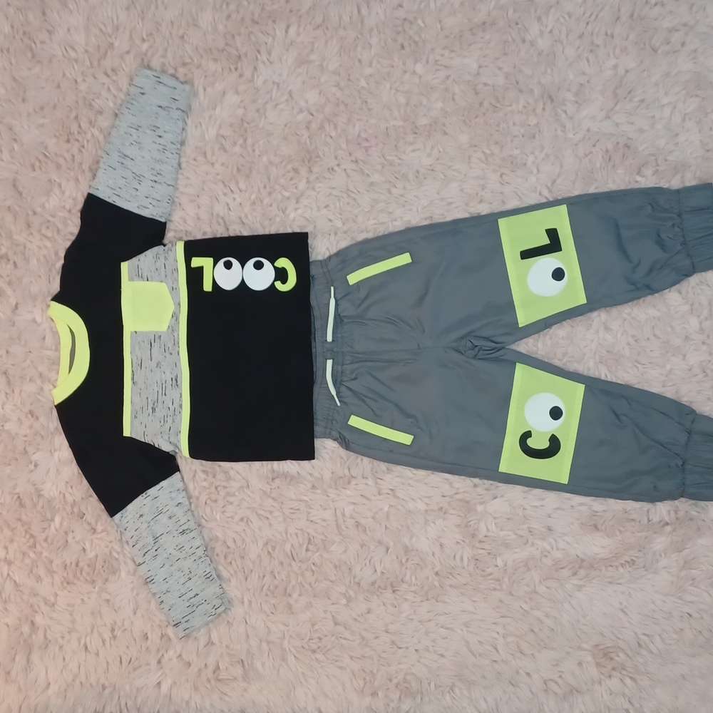 WONDER NATION Matching Set Longsleeve crew neck tee & matching Jogger Pants